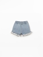 Short en jean avec empi�cement volant�