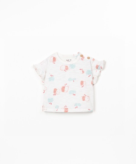 T-shirt avec empi�cement � volants sur la manche