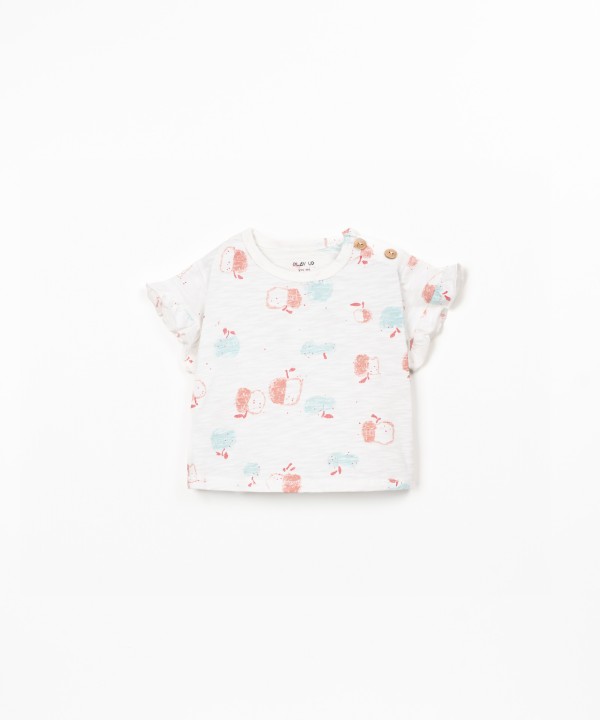 T-shirt avec empiècement à volants sur la manche