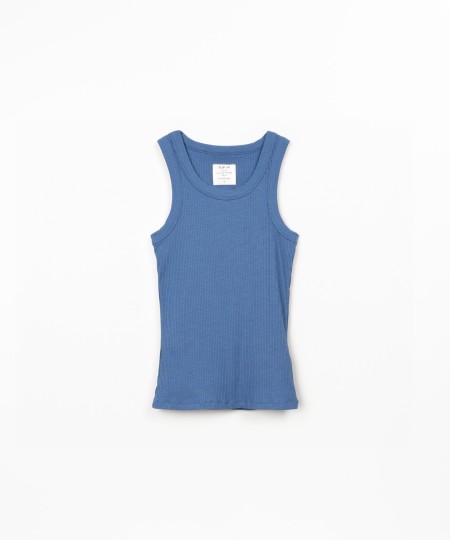 Sleeveless top in ribbed jersey
