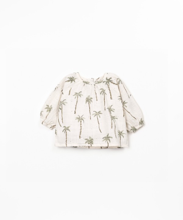 Blouse en tissu avec imprim� de palmiers