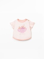 T-shirt avec volant aux manches