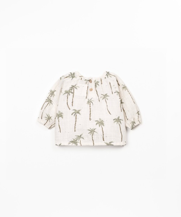 Blouse en tissu avec imprim� de palmiers