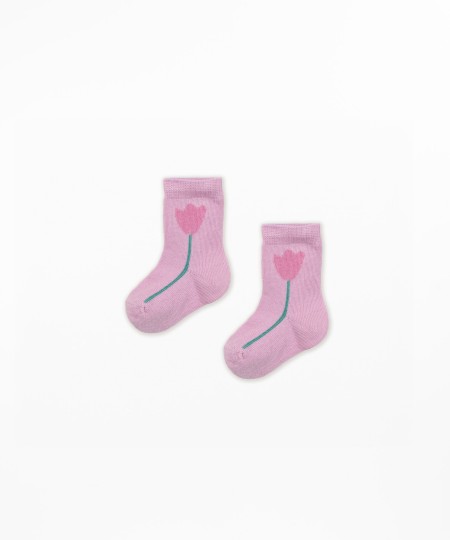 Chaussettes avec imprim� de tulipes