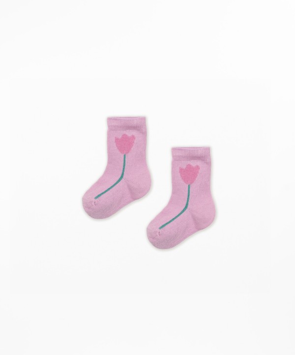 Chaussettes avec imprim� de tulipes