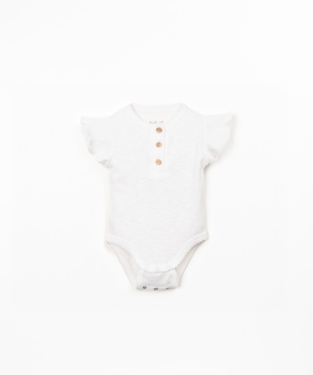 Body en coton biologique avec empiècement à volants sur la manche