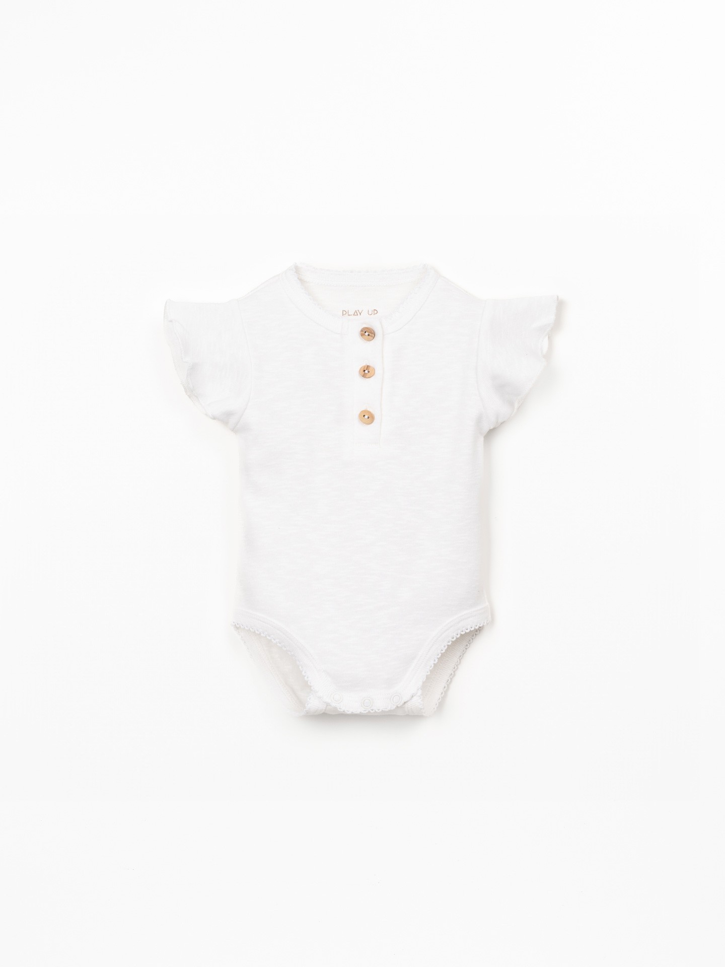 Body en coton biologique avec empiècement à volants sur la manche