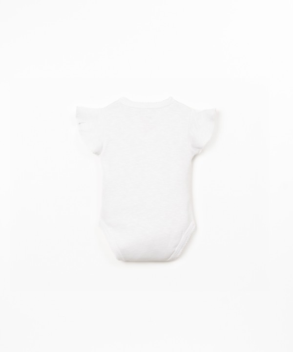 Body en coton biologique avec empi�cement � volants sur la manche