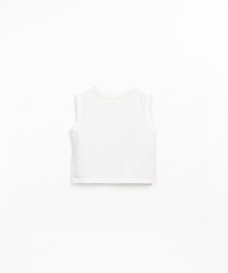 T-shirt sem mangas com mistura de fibras naturais e fibras recicladas