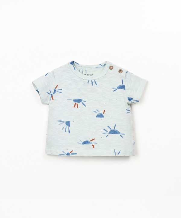 T-shirt em algod�o org�nico com estampado