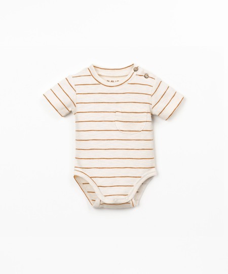 Body em algod�o org�nico �s riscas