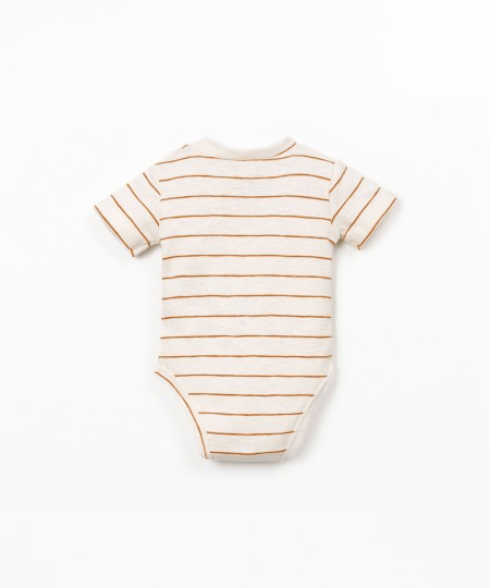 Body em algodão orgânico às riscas