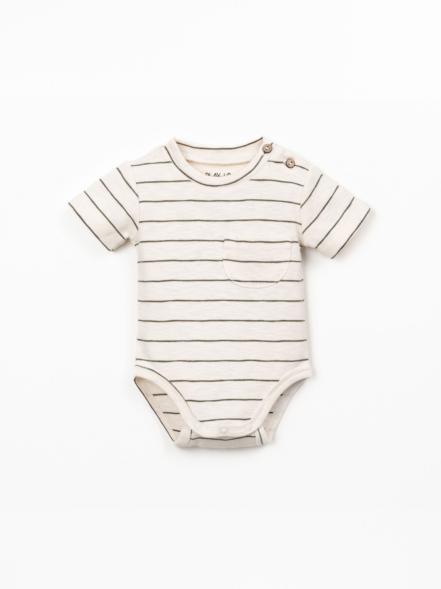 Body em algodão orgânico às riscas