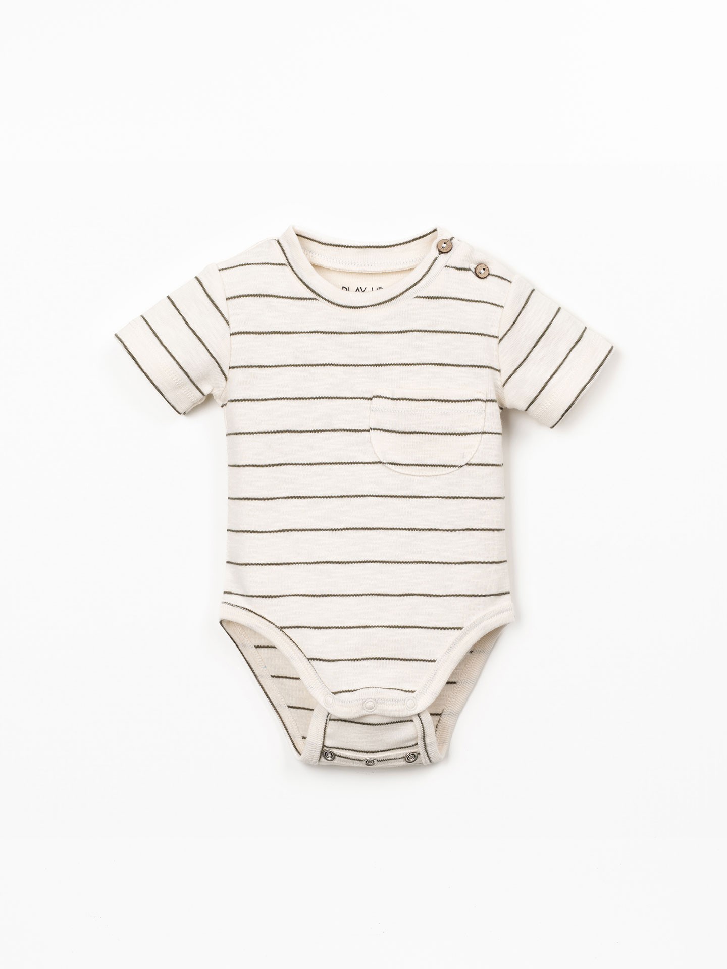 Body em algodão orgânico às riscas