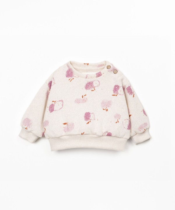 Camisola com estampado de ma�as