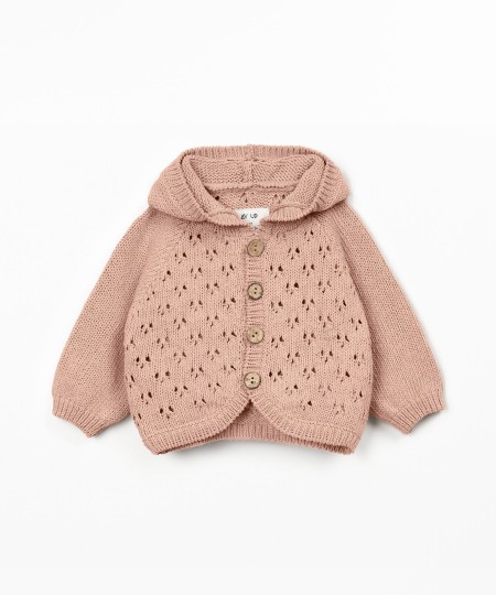 Casaco tricot com capucho