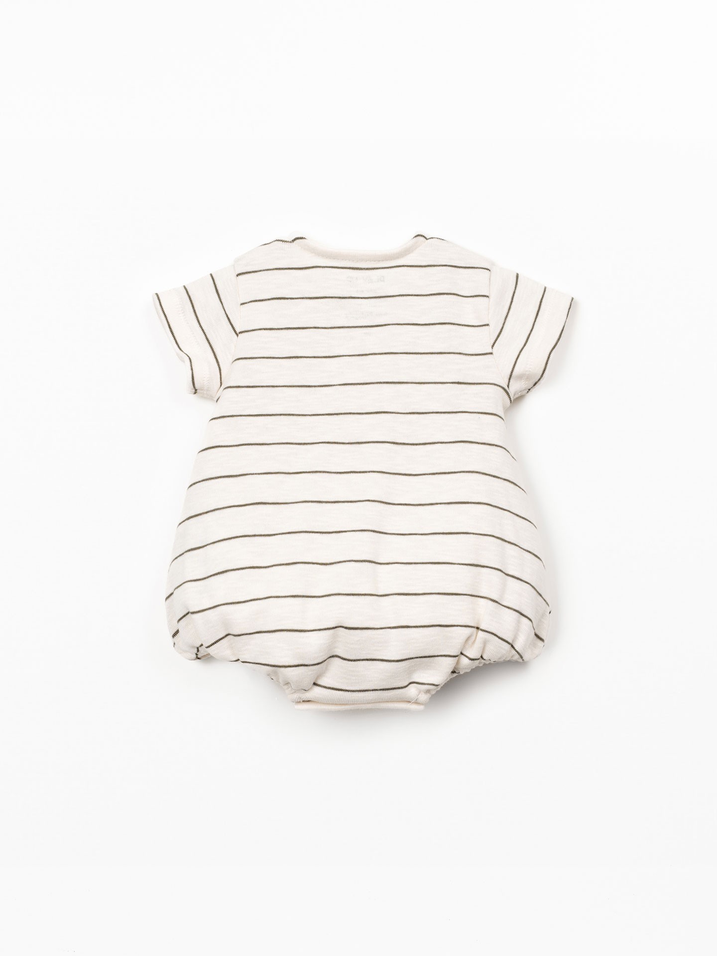 Macacão às riscas em algodão orgânico