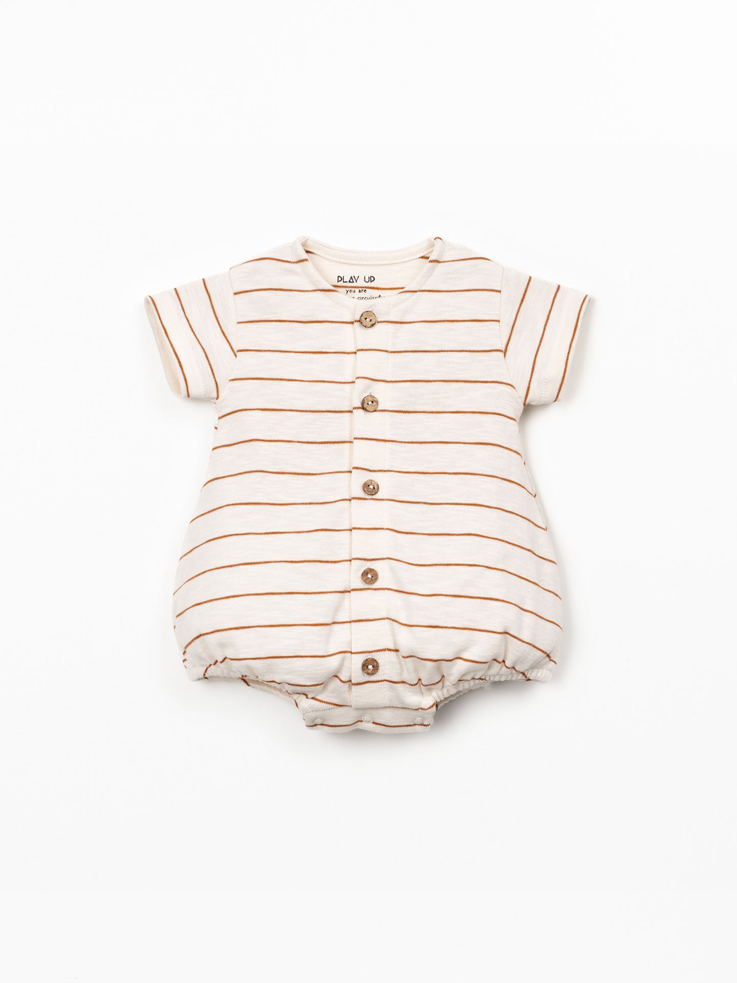 Macacão às riscas em algodão orgânico