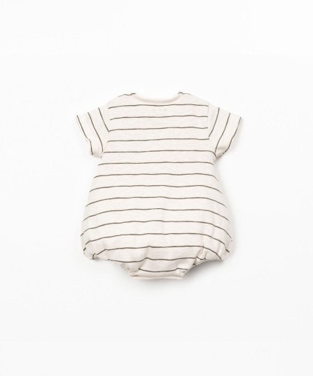 Macacão às riscas em algodão orgânico