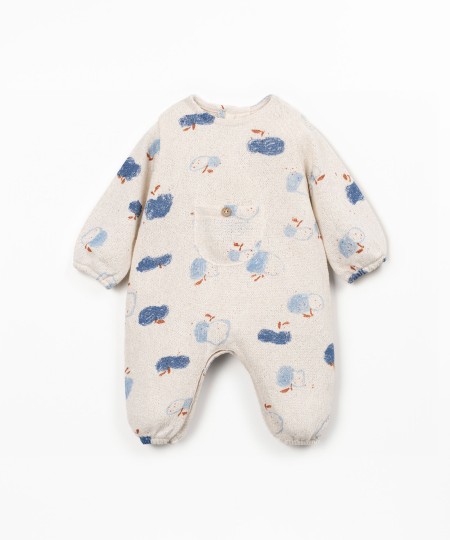 Macac�o de malha com estampado