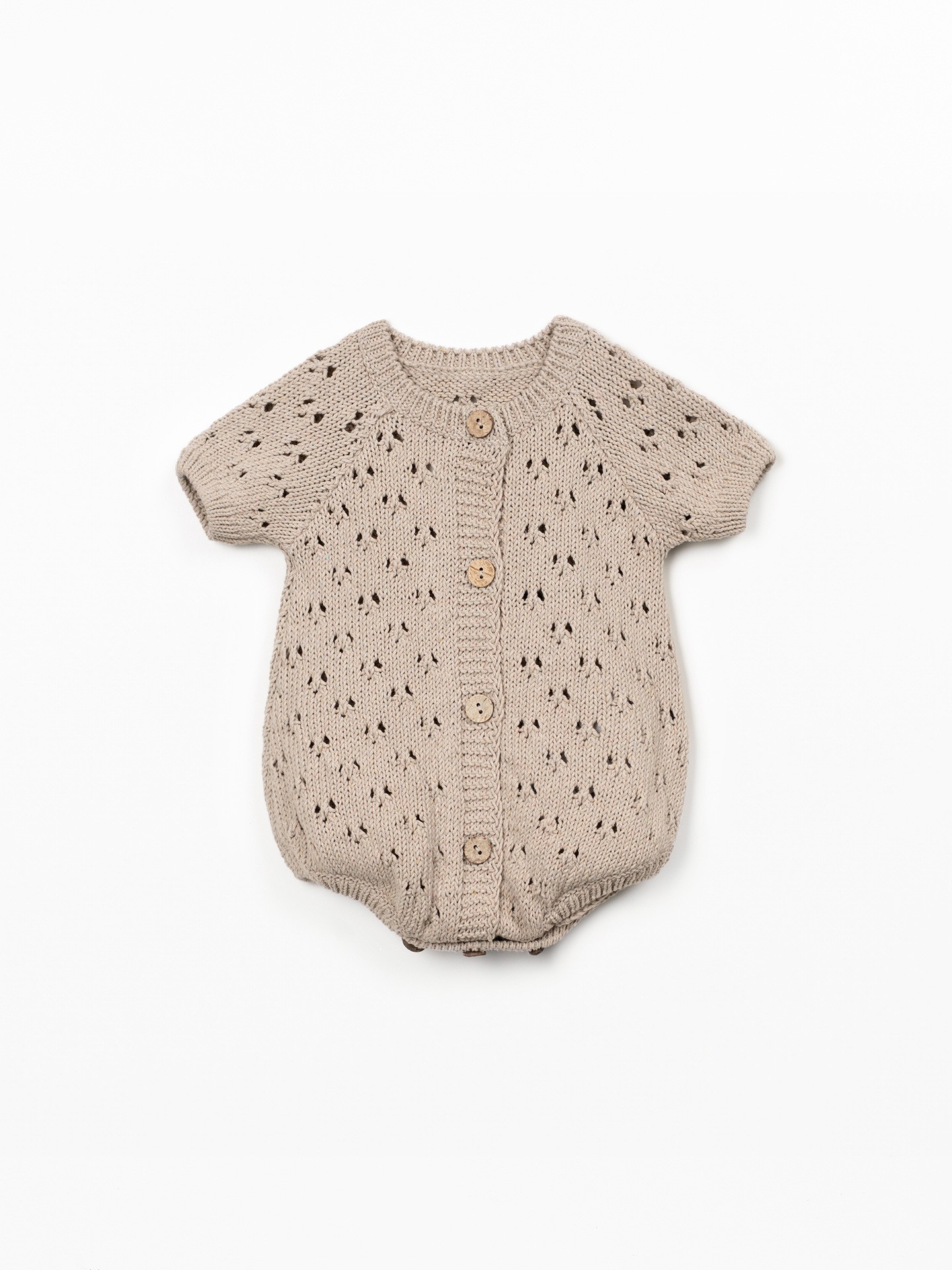 Macacão tricot em mistura de algodão e algodão reciclado