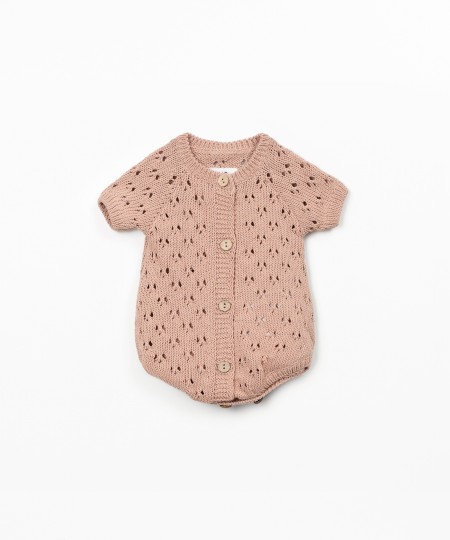 Macac�o tricot em mistura de algod�o e algod�o reciclado