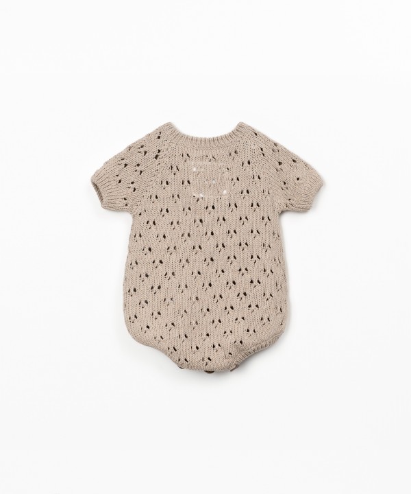 Macac�o tricot em mistura de algod�o e algod�o reciclado