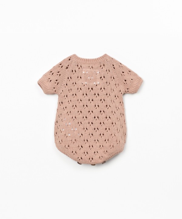 Macac�o tricot em mistura de algod�o e algod�o reciclado