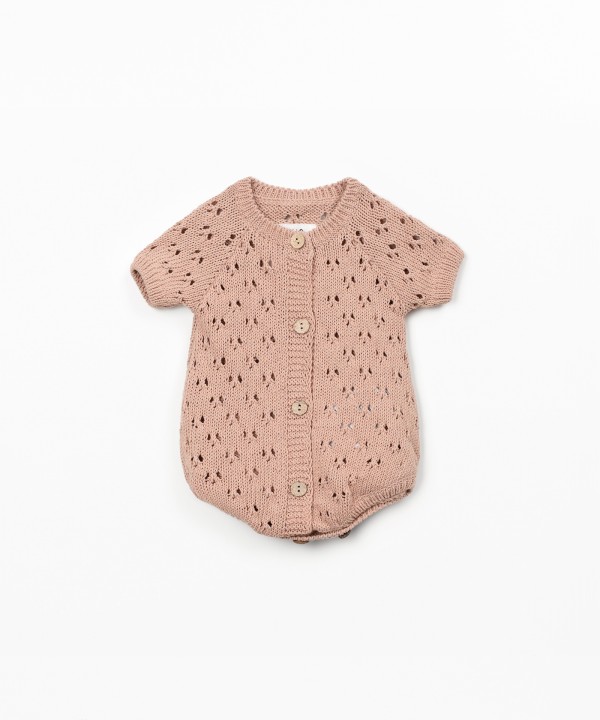 Macac�o tricot em mistura de algod�o e algod�o reciclado