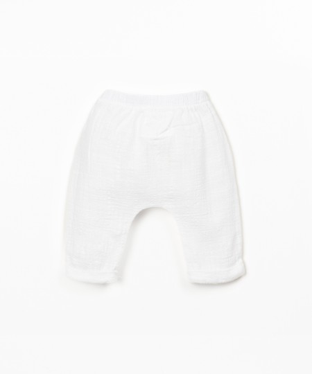 Calça de tecido em algodão orgânico
