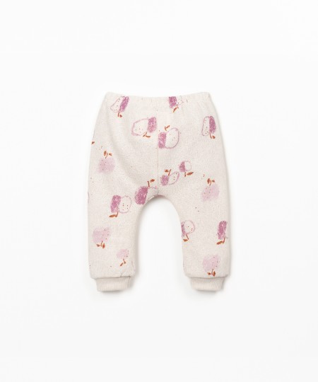 Pantalon en maille avec imprimé pommes