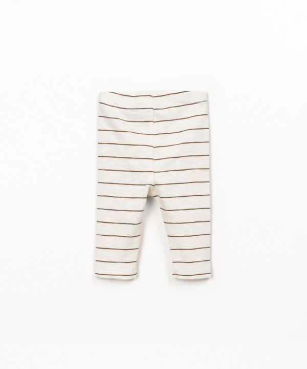 Leggings de algod�o org�nico com riscas