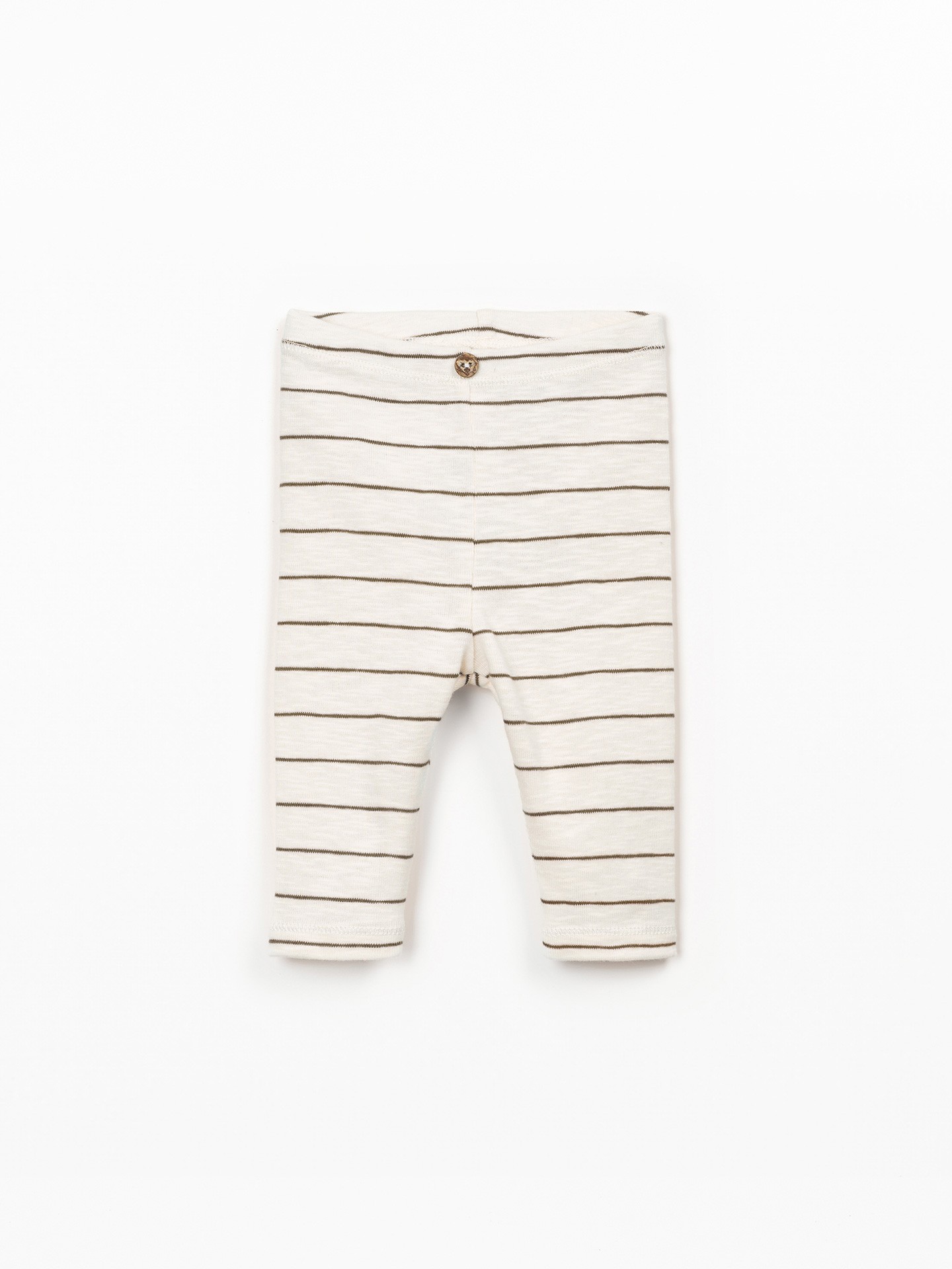 Leggings de algodão orgânico com riscas