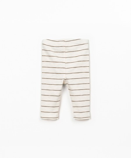 Leggings de algodão orgânico com riscas