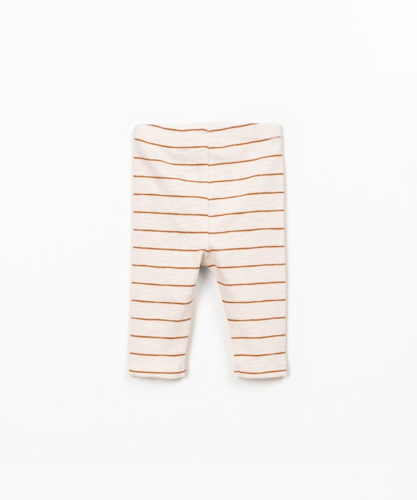 Leggings de algod�o org�nico com riscas