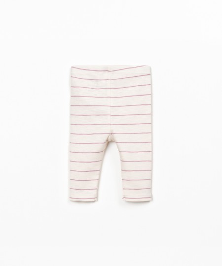 Leggings de algodão orgânico com riscas
