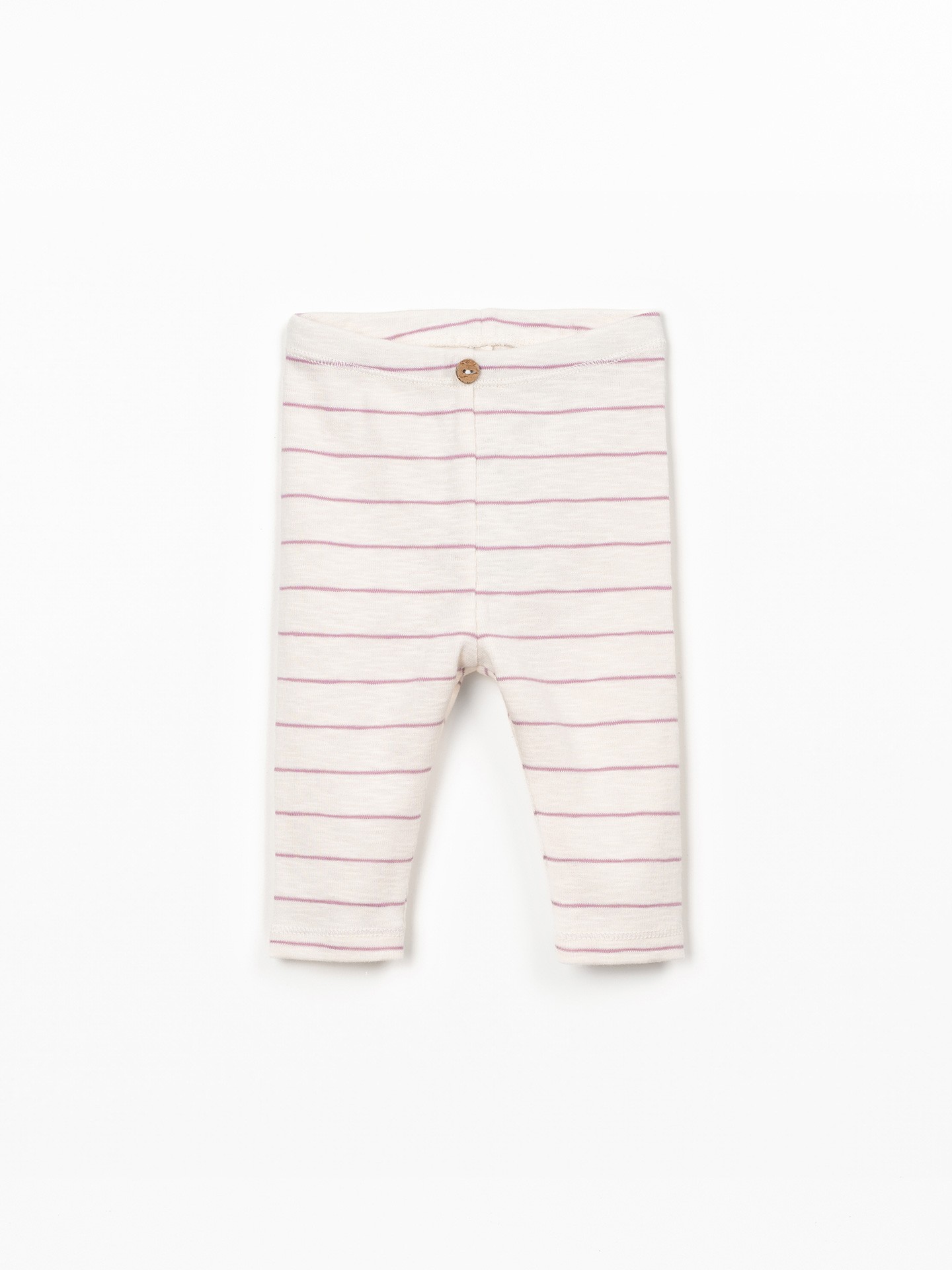 Leggings de algodão orgânico com riscas