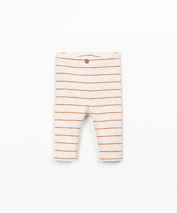 Leggings de algod�o org�nico com riscas