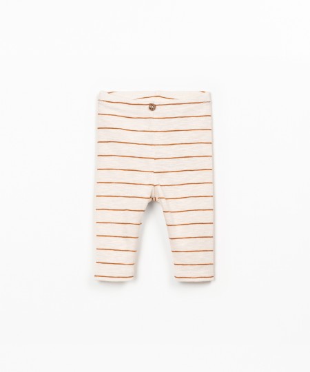 Leggings de algod�o org�nico com riscas