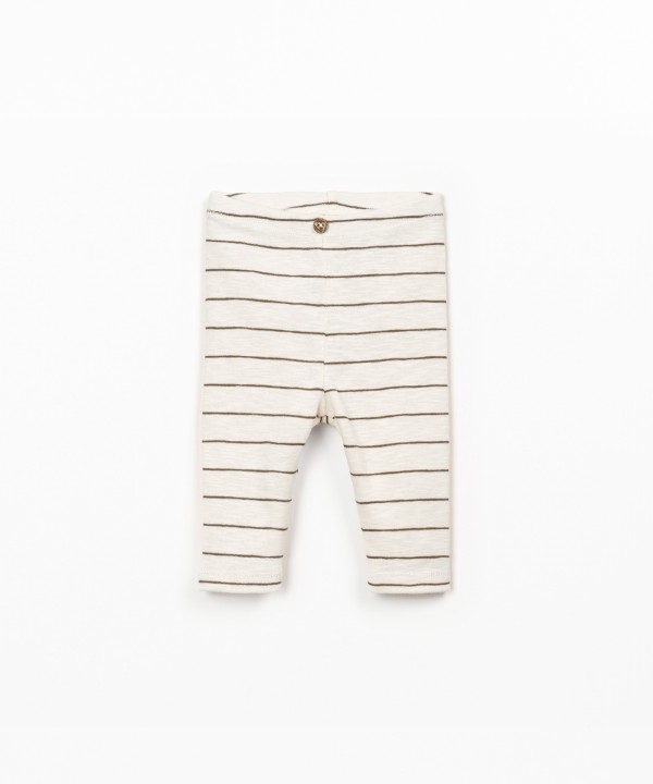 Leggings de algod�o org�nico com riscas