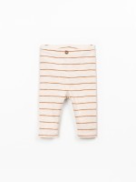 Leggings de algodão orgânico com riscas Leggings de algodão orgânico com riscas