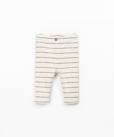 Leggings de algod�o org�nico com riscas