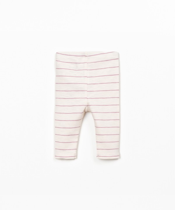 Leggings de algod�o org�nico com riscas