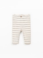 Leggings de algodão orgânico com riscas Leggings de algodão orgânico com riscas