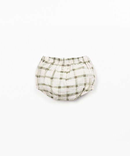 Calção de tecido em algodão orgânico com estampado