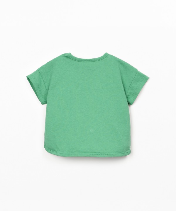 Jersey t-shirt in blend of organic cotton and recycled cotton