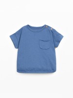 T-shirt de malha com mistura de algod�o org�nico e algod�o reciclado