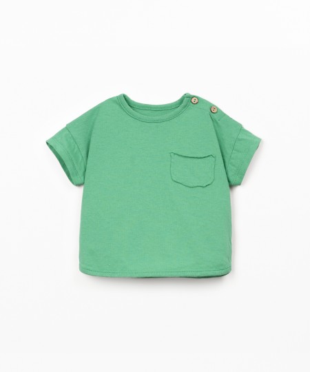 Jersey t-shirt in blend of organic cotton and recycled cotton