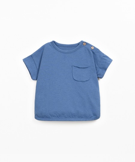 Jersey t-shirt in blend of organic cotton and recycled cotton