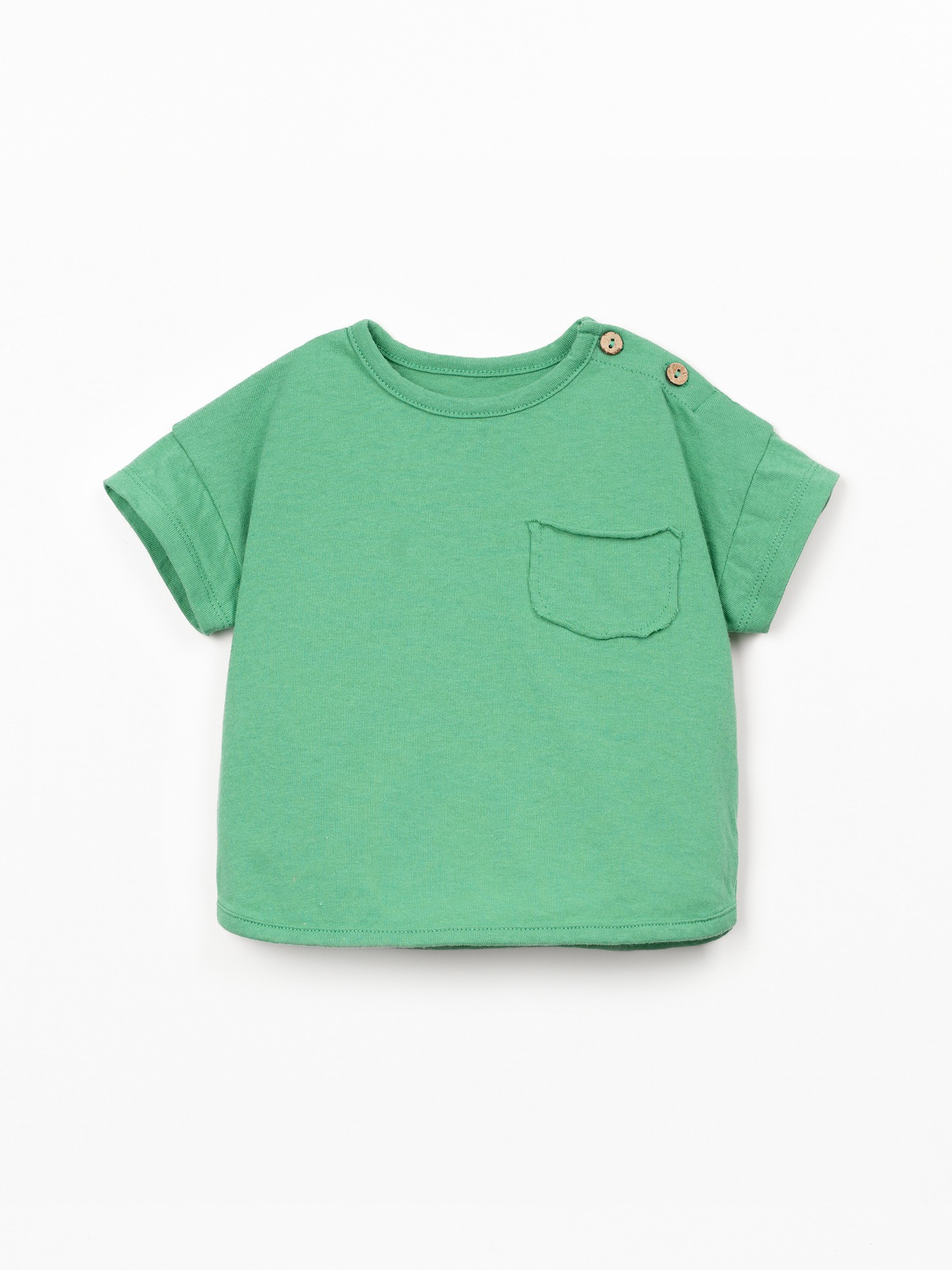 Jersey t-shirt in blend of organic cotton and recycled cotton